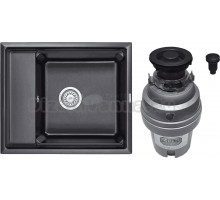 Комплект Мойка Granula Kitchen Space 6004, черный + Измельчитель Zorg ZR-75 D GRAFIT