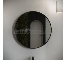 Интерьерное зеркало Augusta 80 см круглое в металлической черной раме от MEBELVANN