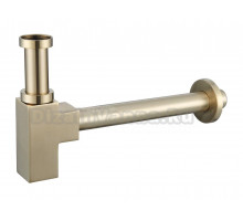 Сифон для раковины BelBagno BB-SMQ2-BORO 32 мм, бутылочный, брашированное золото, нержавеющая сталь