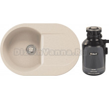 Комплект Мойка Polygran Atol 854857, кремовая + Измельчитель Bort Alligator