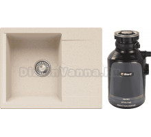 Комплект Мойка Polygran Gals 620, кремовая + Измельчитель Bort Alligator