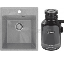 Комплект Мойка Practik PR-M 425-003, светло-серая + Измельчитель Bort Alligator