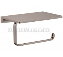 Держатель для туалетной бумаги Rav Slezak Nil NLA0403MGL серый металлик глянцевый, с полочкой