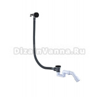 Слив-перелив для ванны Boheme 631-B 50 мм, клик-клак, black, с функцией наполнения ванны, с сифоном