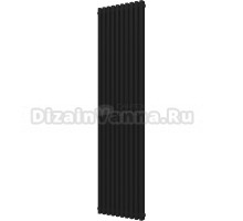 Радиатор стальной трубчатый KZTO Quadrum NEO 50 V 1750-10 вертикальный, 10 секций, дизайнерский, боковое подключение, черный матовый муар 1T103S9005