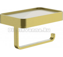 Держатель для туалетной бумаги Wonzon & Woghand Lotte WW-8336-BG брашированное золото, с полкой