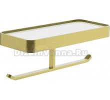 Держатель для туалетной бумаги Wonzon & Woghand Lotte WW-8356A-BG брашированное золото, с полкой