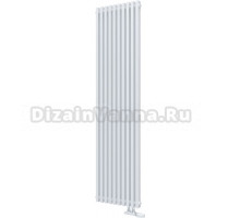 Радиатор стальной трубчатый KZTO Quadrum NEO 50 V 1750-10 R вертикальный, 10 секций, дизайнерский, нижнее правое подключение, белый муар 1T104S9016