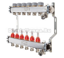 Коллекторная группа Royal Thermo RTE 52.108 1" ВР-3/4" НР, 8 выходов, с расходомерами
