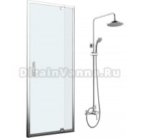 Душевая дверь в нишу Wasserkraft Berkel 48P04 90 см с душевой стойкой и смесителем