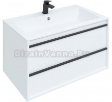 Тумба с раковиной Aquanet Lino 90 белый матовый