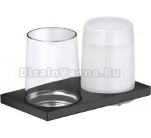 Дозатор Keuco Edition 11 11153139000 со стаканом, хром черный шлифованный
