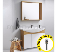 Мебель для ванной Aqwella Basic 105 дуб золотой + донный клапан