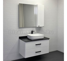 Мебель для ванной Comforty Амстердам 95 черная матовая столешница