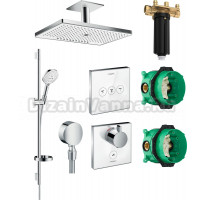 Душевой комплект Hansgrohe Rainmaker Select 460 (3 jet) 24006400 + 26631400 + 27506000 + 15735400 + 15736400