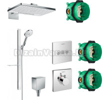 Душевой комплект Hansgrohe Rainmaker Select 460 (2 jet) 24005400 + 27648400 + 26455000 + 15760000 + 15764000