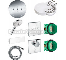 Душевой комплект Hansgrohe Raindance Rainmaker 600 (3 jet) 26117000 + 26530400 + 28272000 + 26456400 + 15735400 + 15736400