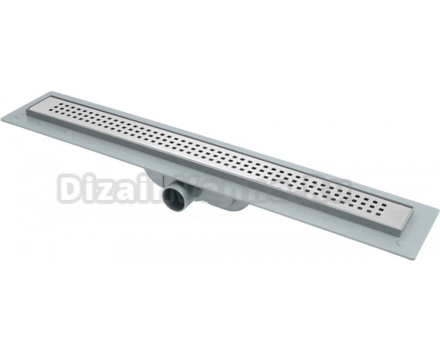 Душевой лоток CK DRAIN AQPL10-90 Cube 90 см, с сухим затвором, из нержавеющей стали, с решеткой, прямоугольный