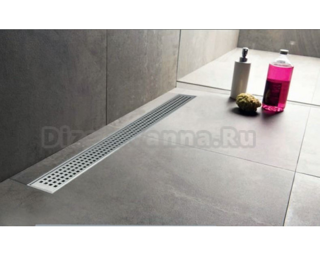 Душевой лоток CK DRAIN AQPL10-90 Cube 90 см, с сухим затвором, из нержавеющей стали, с решеткой, прямоугольный