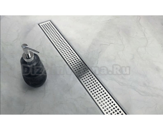 Душевой лоток CK DRAIN AQPL10-90 Cube 90 см, с сухим затвором, из нержавеющей стали, с решеткой, прямоугольный