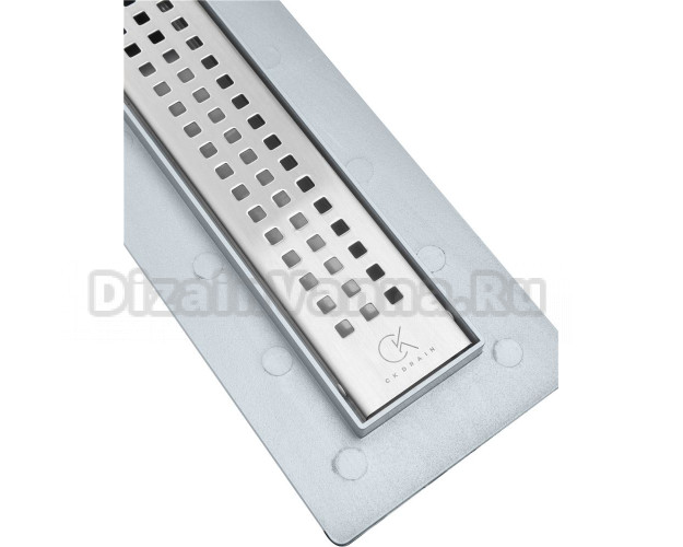 Душевой лоток CK DRAIN AQPL10-90 Cube 90 см, с сухим затвором, из нержавеющей стали, с решеткой, прямоугольный