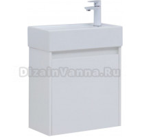 Тумба с раковиной Aquanet Nova Lite 50 белый глянец