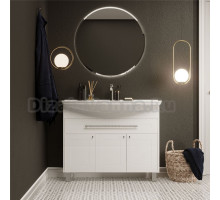 Мебель для ванной 1MarKa Lina classic new 105 белый глянец, с дверками и ящиком