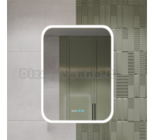 Зеркало-шкаф STWORKI Алта 60 см, с LED подсветкой и часами, смарт, прямоугольное, сенсорное управление