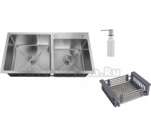 Мойка кухонная РМС MR MR-7843 c корзиной и дозатором, нержавеющая сталь