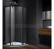 Душевой уголок Vincea Penta VSP-3P100CLB 100x100, профиль чёрный, стекло прозрачное