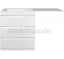 Тумба с раковиной Style Line Даллас 150 Люкс Plus, белая, 3 ящика