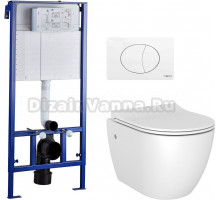 Комплект Унитаз подвесной STWORKI Merlingen MWH48 + Система инсталляции для унитазов STWORKI 510162 + кнопка смыва