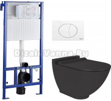 Комплект Унитаз подвесной STWORKI Rotenburg SWH52 безободковый + Система инсталляции для унитазов STWORKI 510163 + кнопка смыва