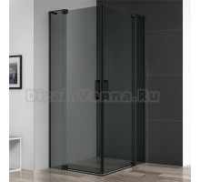 Душевой уголок Cezares Slider A 2 80/90 Grigio Nero профиль черный, стекло серое