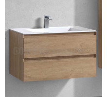 Тумба с раковиной Vincea Luka 80 2 ящика, натуральный дуб