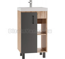 Тумба с раковиной Домино Craft 50 дуб вотан, графит