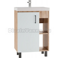 Тумба с раковиной Домино Craft 60 дуб вотан, белая