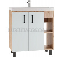 Тумба с раковиной Домино Craft 80 дуб вотан, белая