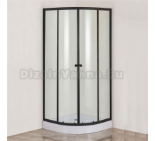 Душевой уголок DIWO Смоленск 90х90 профиль черный, с поддоном