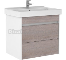 Тумба с раковиной Домино Uno 60 подвесная, дуб серый