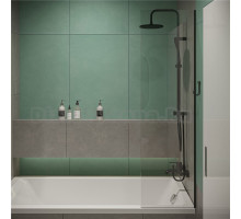 Шторка на ванну DIWO Ростов 4GW015 неподвижная, 40x150, черная матовая