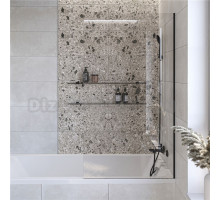 Шторка на ванну DIWO Ростов 4GW013 неподвижная, 80x150, черная матовая