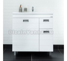 Тумба с раковиной Домино Cube 80 белая