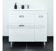 Тумба с раковиной Домино Cube 90 белая