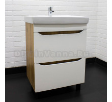 Тумба с раковиной Домино Bruno 60 дуб вотан, белая