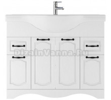 Тумба с раковиной Домино Rich 105 белое дерево