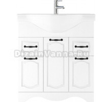 Тумба с раковиной Домино Rich 80 белое дерево