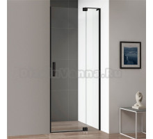 Душевая дверь в нишу Cezares Slider B 1 100/110 C Nero профиль черный, стекло прозрачное