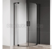 Душевой уголок Cezares Slider R 2 80/90 C Nero профиль черный, стекло прозрачное