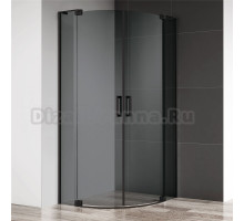 Душевой уголок Cezares Slider R 2 90/100 Grigio Nero профиль черный, стекло серое